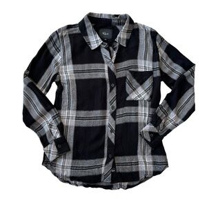 Rails black and white plaid long sleeve collared button-down soft shirt size XS